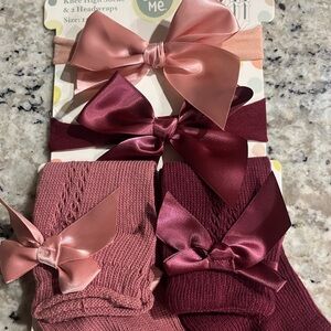 Knee high socks and bow headbands